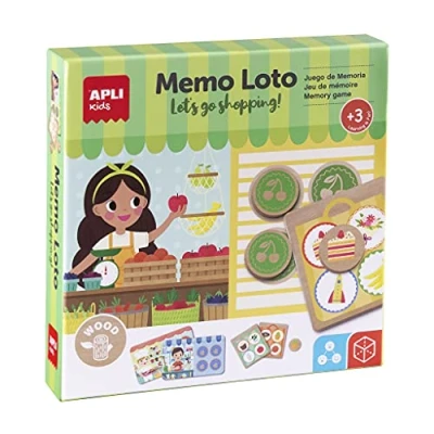 Immagine di Apli kids de madera Juego clásico que estimula Para 2 jugadores 18903 Memo Loto in legno Gioco educativo classico che stimola la memoria Per giocatori,