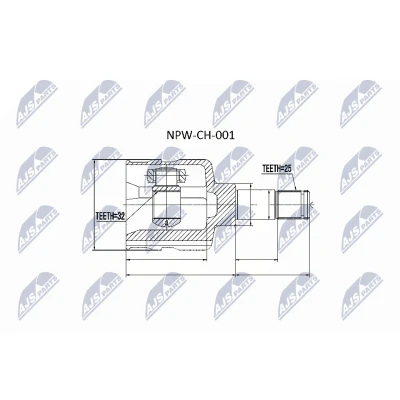 Immagine di NTY NPW CH 001 Kit Giunto Omocinetico Assale anteriore Sx CHRYSLER: VOYAGER 4