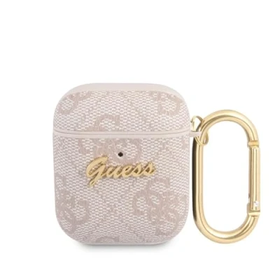Immagine di Guess GUA24GSMP Custodia per AirPods rosa 4G Script Metal Collection