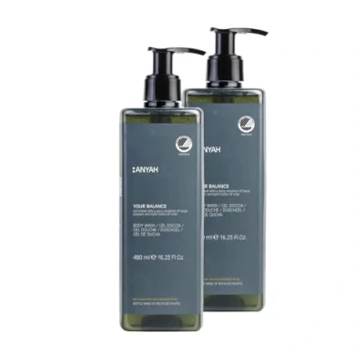 Immagine di Anyah Gel Doccia Emolliente Arricchito con Precursore dell’Acido Ialuronico Certificato Ecolabel Made in Italy 2 X 480 ML