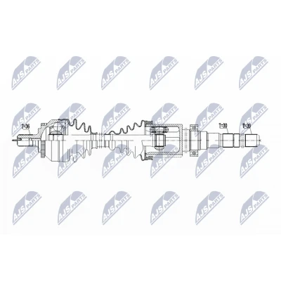 Immagine di NTY NPW VV 147 Albero motore / Semiasse Assale anteriore Dx 669