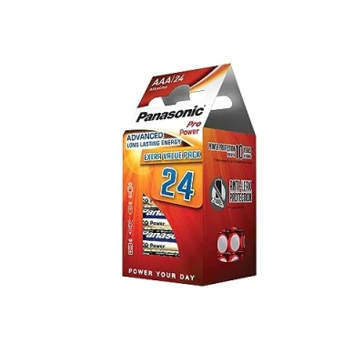 Immagine di Panasonic Pro Power, Pile alcaline AAA, Confezione da 24, 1.5 V, ottima per giocattoli, LR3PPG/24CD