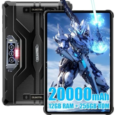 Immagine di OUKITEL RT8 Rugged Tablet 11 Pollici FHD+, 20000mAh Batteria, Processore Helio G99, 12GB+256GB (TF 1TB) Robust, 48MP+32MP Camera Android 13 Tablet, IP68/IP69K Impermeabile OTG/GPS/NFC/ORANGE