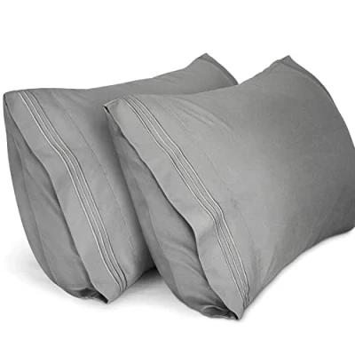 Immagine di Lirex Confezione da 2 federe 40 x 60 cm, in morbida microfibra spazzolata, con chiusura a pressione, certificazione Oeko TEX (grigio)