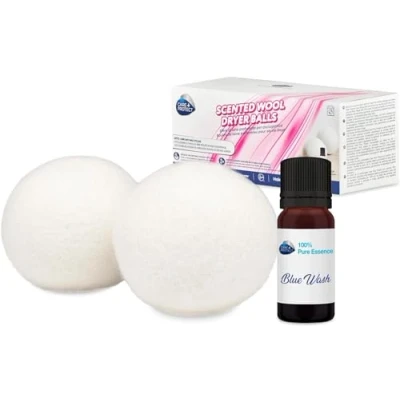 Immagine di CARE + PROTECT palline per asciugatrice in lana con essenza profumata, tempo di asciugatura dimezzato, risparmio energetico, 1000 cicli, confezione da 2 10 ml