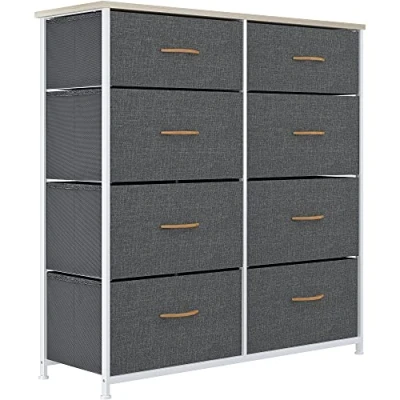 Immagine di YITAHOME Cassettiera in Tessuto, armadietto con 8 cassetti, per Corridoio vano contenitore tessuto soggiorno, camera da letto, cameretta dei bambini, grigio