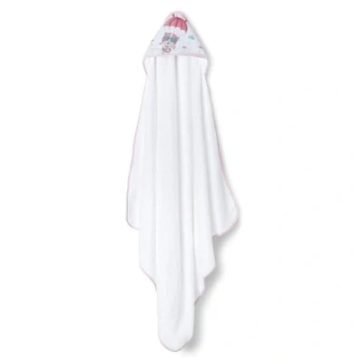 Immagine di Interbaby Asciugamano con cappuccio per neonato PARACAIDISTA in bianco e rosa 560 g