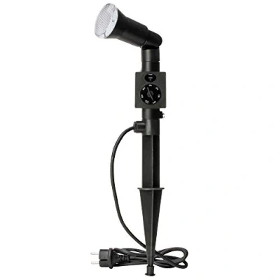 Immagine di Kopp 145352019 Faretto LED da giardino a 1 luce, con picchetto e interruttore crepuscolare, colore: Nero