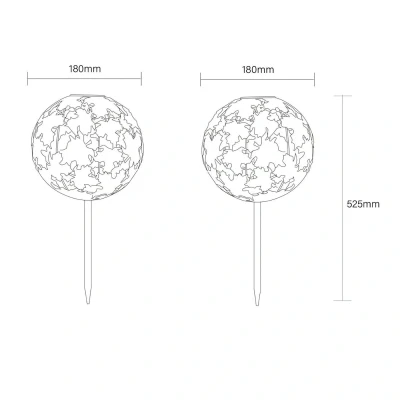 Immagine di Lampada LED con picchetto a terra 36748S, globo, argento, metallo