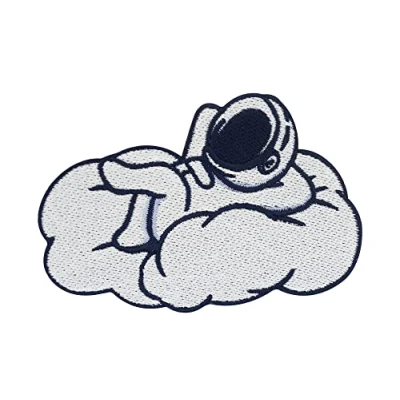 Immagine di Finally Home toppa termoadesiva da applicare con il ferro stiro, motivo astronauta in the sky, stiro per bambini