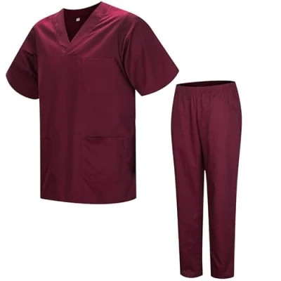 Immagine di MISEMIYA Uniformi Unisex Set Camice Uniforme Medica con Maglia e Pantaloni Mediche sanitarie Ref.8178 4XL, Granato 21