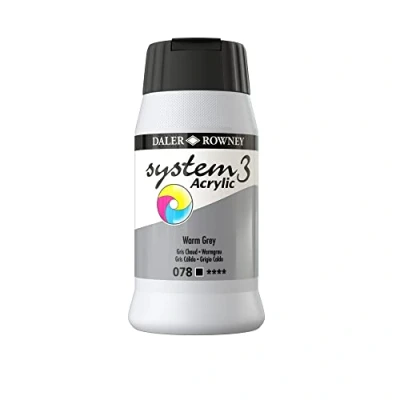 Immagine di Daler Rowney System 3 Tubetto di Colore Acrilico 500 ml Color Gris