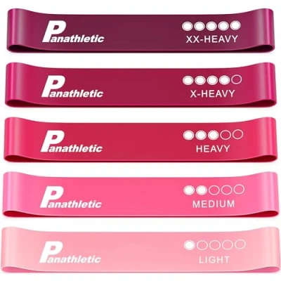 Immagine di Elastici Fitness, Set di 5 Bande Livelli Resistenza, Guida agli Esercizi, eBook in Italiano, Borsa da Trasporto 5x elastico palestra, fasce elastiche, banda elastica, fascia per uomo e donna