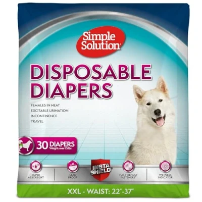 Immagine di Simple Solution Pannolini usa e getta per cani femminili Super assorbente a prova di perdite donne in calore, minzione eccitabile, incontinenza o addestramento cuccioli