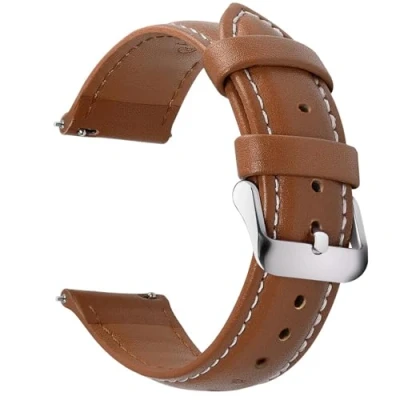 Immagine di Fullmosa Axus Cinturino di ricambio per orologio, 22 mm, in pelle, compatibile con Samsung Galaxy Watch/Huawei Watch/Garmin/Fossil, marrone, mm