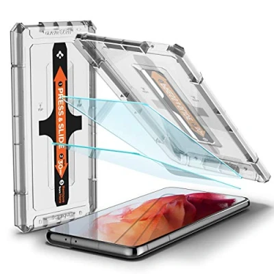 Immagine di Spigen Glas.tR EZ Fit Vetro Temperato Compatibile con Samsung Galaxy S21, 2 Pezzi, Resistente ai Graffi, Durezza 9H Pellicola prottetiva