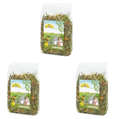 Immagine di JR FARM Erbe dei campi Confezione Tripla 3 x 200 g Mangime complementare per tutti i roditori e conigli nani essiccate con fiocchi di cereali aromatici verdure