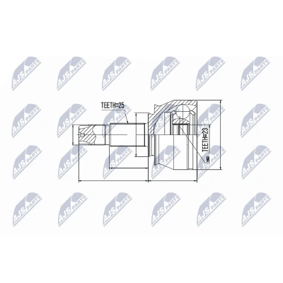 Immagine di NTY NPZ FT 053 Kit Giunto Omocinetico Semiautomatico, Cambio manuale a 5 marce, azionamento automatico Assale anteriore Sx, Dx