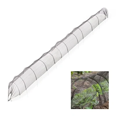 Immagine di Relaxdays Serra a Tunnel, per la Coltivazione, Verdure, Fragole, Fisarmonica, Rete in PE, Ripiegabile, 7 Metri, Nero, Ferro