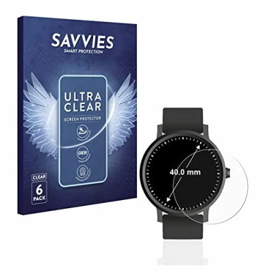 Immagine di savvies (6 Pezzi Pellicola Protettiva per Orologi (Circolare, ø: 40 mm) Protezione Schermo Trasparente