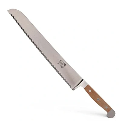 Immagine di Güde Solingen Coltello da pane forgiato per la mano sinistra, 32 cm, legno di noce, ALPHA WALNUT doppio collarino, fatto a in Germania