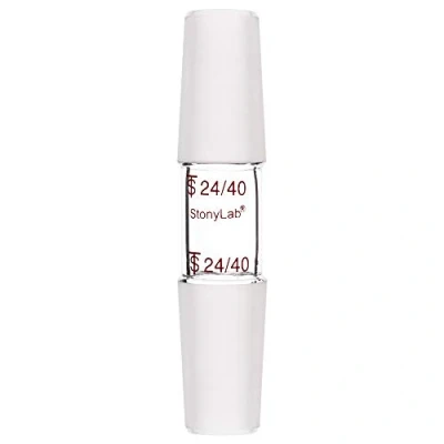 Immagine di stonylab Adattatore da Laboratorio Dritto in Vetro Borosilicato 24/40, 30 mm Tra Due Giunti Conici Standard Interni 24/40 per