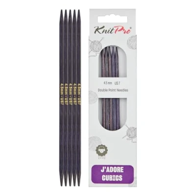 Immagine di KnitPro J&#039;Adore Cubics Ferri da Maglia a Doppia Punta Set 5 Spilli in Legno per Calzini Cappelli Guanti Corti Rotondi 15 cm x 4,50 mm