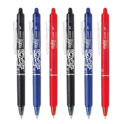 Immagine di Pilot FriXion Clicker Penna roller cancellabile, punta retrattile, 0,7 mm, larghezza tratto 0,35 colore: nero/blu/rosso
