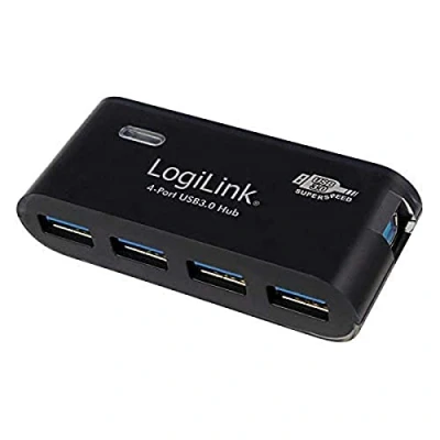 Immagine di LogiLink Hub USB 3.0 a 4 porte con alimentatore 5V/2A nero