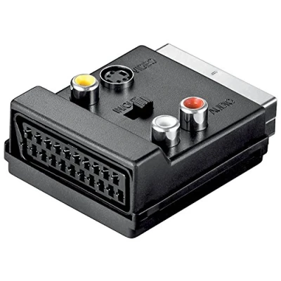 Immagine di Goobay 50312 Adattatore SCART a Composito Video e S Video, IN/OUT, con Trasmissione SCART, Nero