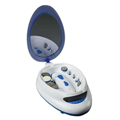 Immagine di ARDES ARM288 Set Manicure Pedicure Elettrico Fresa Lima Unghie Professionale Kit Completo, Specchio Orientabile 360, Asciuga Smalto Elettrico, Ideale Per Uso Casa Viaggio O Idea Regalo