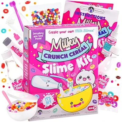 Immagine di Original Stationery Slime Crunchy Latte e Cereali Kit Completo con Tutto l’Occorrente per una Colazione Fai da Te, Ragazze, Idea Regalo Bambini