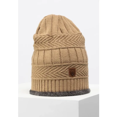 Immagine di Indicode Uomini Siracusa Set Hat &amp; Scarf invernale di berretto e sciarpa Beige One Size