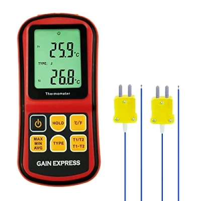 Immagine di Termometro Digitale a Termocoppia Tipo K/J/T/E/R/S/N Doppio Canale