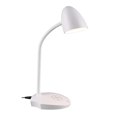 Immagine di Reality Leuchten R59029901 Lampada da tavolo a LED Load, in plastica, con 4 W, dimmer touch, ricarica induttiva, colore: Bianco