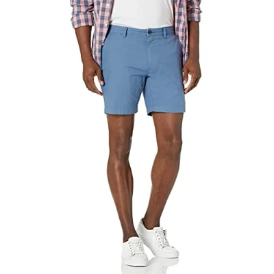 Immagine di Amazon Essentials Pantaloncini Oxford Elasticizzati Aderenti da 18 cm Leggeri e Confortevoli (in Precedenza Goodthreads) Uomo, Blu, 36W