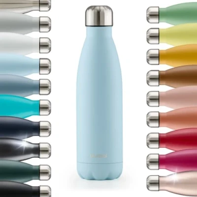 Immagine di Blumtal® borraccia termica acciaio inox Charles bottiglia 350ml senza BPA a prova di perdite borracce termiche doppia parete in azzurro