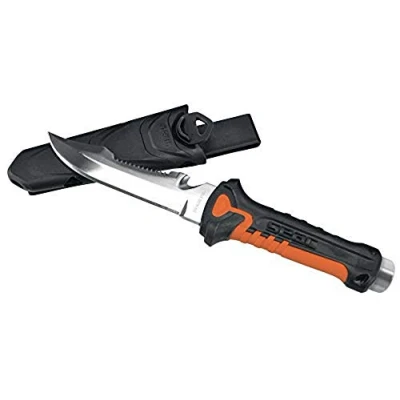 Immagine di SEAC Rapid Coltello di Sicurezza per Immersioni e Pesca Subacquea, Acciaio Inossidabile, 10.5 cm