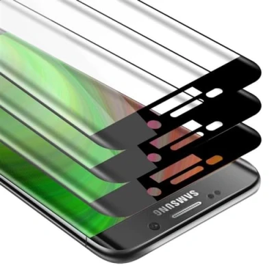 Immagine di Cadorabo 3X Pellicola Protettiva Copertura Completa Compatibile con Samsung Galaxy S6 Edge in Trasparente Nero Pacco di 3 Vetro Protezione del Display durezza 9H 3D Touch