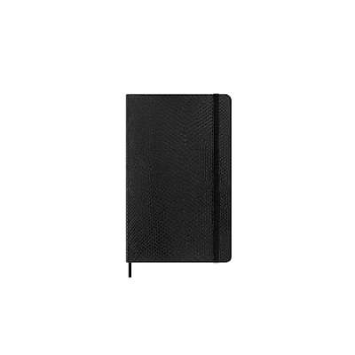 Immagine di Moleskine Taccuino Precious &amp; Ethical, con Confezione Regalo, Copertina Morbida Vegana Effetto Pitone, Chiusura Elastica, Formato Large 13x21 cm, Colore Nero