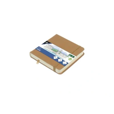 Immagine di Kangaro Art Blocco da disegno, 12 x cm, copertina rigida in poliuretano, 80 fogli, 140 grammi, carta color crema con elastico e nastro, colore: Tortora