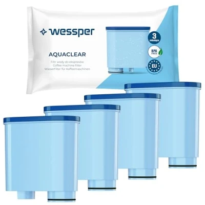 Immagine di Wessper AquaClear Set di 4 filtri dell&#039;acqua per macchina da caffè Saeco e Philips AquaClean CA6903/10 CA6903/22 CA6903