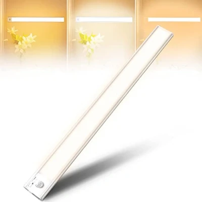 Immagine di AiQInu Luce Armadio 146 Led con Sensore Movimento, USB Ricaricabile Sottopensile,40cm Dimmerabile Lampada Striscia Magnetica Adesiva per Cucina, Scale, Corridoi