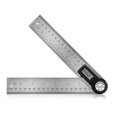 Immagine di Goniometro Digitale, Preciva 360 con Righello in Acciaio Inox, Campo di Misura: 000,0 999,9, Più Preciso