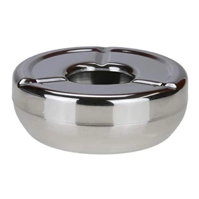Immagine di Bambelaa! Posacenere dal design stabile, con coperchio, per esterno, in Acciaio inox, argento