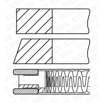 Immagine di GOETZE ENGINE 08 437700 00 Kit Fasce Elastiche 78 NISSAN: Qashqai / Qashqai+2 I, MICRA 3, 4
