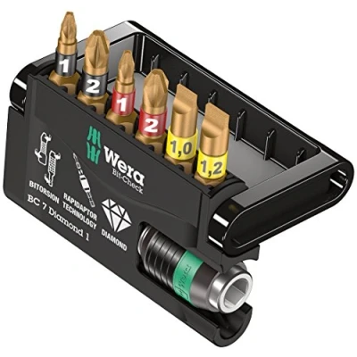 Immagine di Wera Bit Check 7 Diamond 1 05057416001 Kit inserti parti Croce Pozidriv, Phillips, Taglio BiTorsion