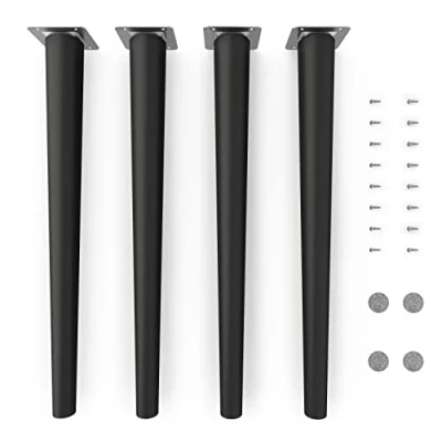 Immagine di gambe per mobili in legno sossai® Clif Round Nero Opaco Altezza: 45 cm HMF1 rotondo, conico (versione diritta) Materiale: massello (faggio) sedie, tavoli, armadi