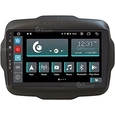 Immagine di Jf Sound car audio system Autoradio Custom Fit compatibile con jeep Renegade Android GPS Bluetooth WiFi Dab USB Full HD Touchscreen Display 9&quot; processore 8core e comandi vocali