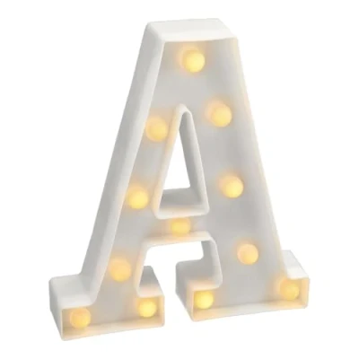 Immagine di JANDEI Lettere LED, Numeri Luminosi, Figura a Cuore, 22cm, con Luce Calda per Decorazione e Atmosfera, Luci Notturne Scrivania, Compleanni, Matrimoni, Vetrine. Funzionano batterie AA (A)